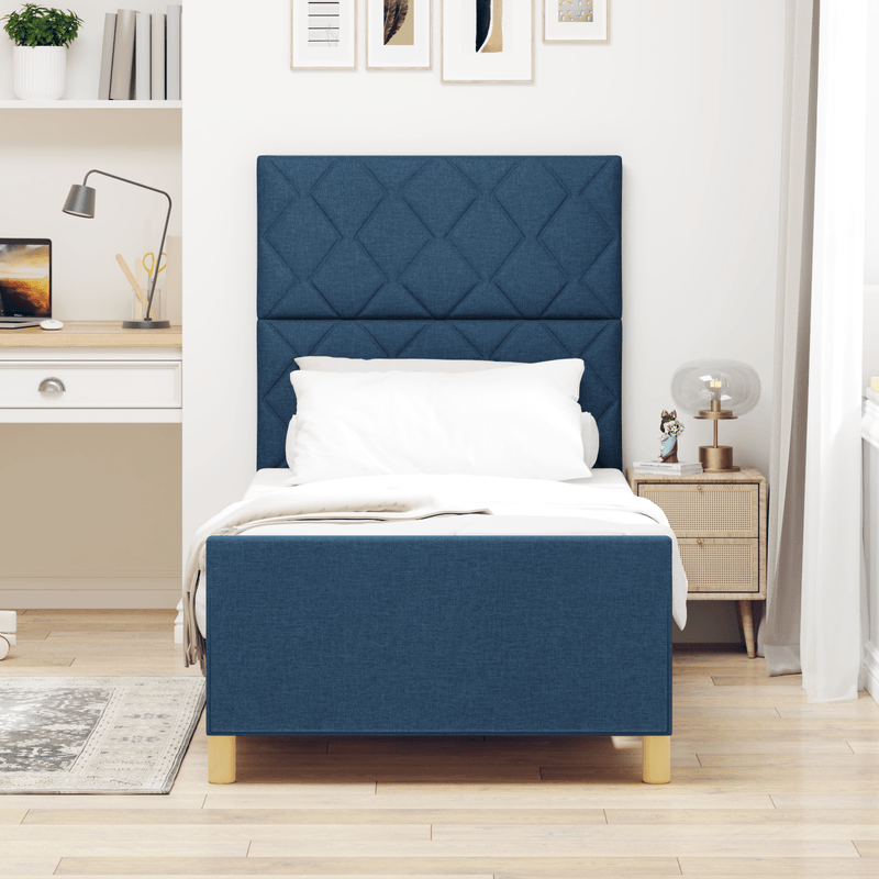 Casa si Gradina - Mobilier - Paturi si accesorii - Paturi - Cadru de pat, albastru, 90x200 cm, textil - Infinity.ro