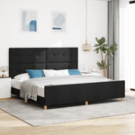 Casa si Gradina - Mobilier - Paturi si accesorii - Paturi - Cadru de pat, negru, 200x200 cm, textil - Infinity.ro