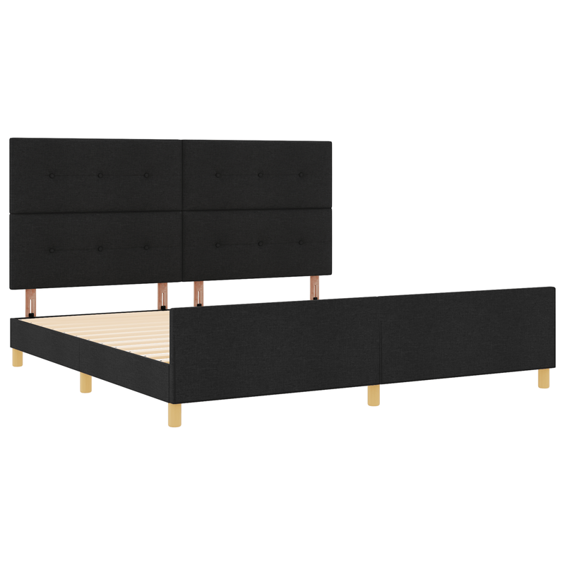 Casa si Gradina - Mobilier - Paturi si accesorii - Paturi - Cadru de pat, negru, 200x200 cm, textil - Infinity.ro