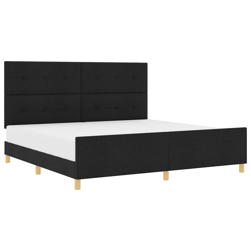 Casa si Gradina - Mobilier - Paturi si accesorii - Paturi - Cadru de pat, negru, 200x200 cm, textil - Infinity.ro