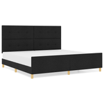 Casa si Gradina - Mobilier - Paturi si accesorii - Paturi - Cadru de pat, negru, 200x200 cm, textil - Infinity.ro