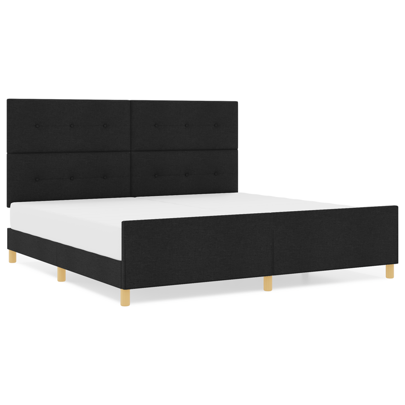 Casa si Gradina - Mobilier - Paturi si accesorii - Paturi - Cadru de pat, negru, 200x200 cm, textil - Infinity.ro