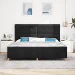 Casa si Gradina - Mobilier - Paturi si accesorii - Paturi - Cadru de pat, negru, 200x200 cm, textil - Infinity.ro