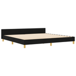 Casa si Gradina - Mobilier - Paturi si accesorii - Paturi - Cadru de pat, negru, 200x200 cm, textil - Infinity.ro