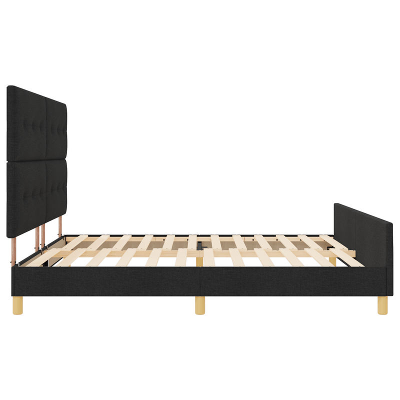 Casa si Gradina - Mobilier - Paturi si accesorii - Paturi - Cadru de pat, negru, 200x200 cm, textil - Infinity.ro