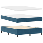 Casa si Gradina - Mobilier - Paturi si accesorii - Paturi - Pat cu Arcuri cu Saltea si Banca Albastru Intunecat 160x200 cm Catifea - Infinity.ro