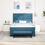 Casa si Gradina - Mobilier - Paturi si accesorii - Paturi - Pat cu Arcuri cu Saltea si Banca Albastru Intunecat 160x200 cm Catifea - Infinity.ro