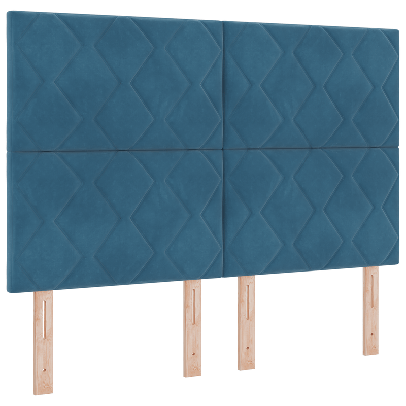 Casa si Gradina - Mobilier - Paturi si accesorii - Paturi - Pat cu Arcuri cu Saltea si Banca Albastru Intunecat 160x200 cm Catifea - Infinity.ro