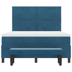 Casa si Gradina - Mobilier - Paturi si accesorii - Paturi - Pat cu Arcuri cu Saltea si Banca Albastru Intunecat 160x200 cm Catifea - Infinity.ro