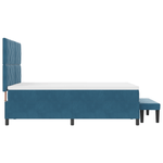 Casa si Gradina - Mobilier - Paturi si accesorii - Paturi - Pat cu Arcuri cu Saltea si Banca Albastru Intunecat 160x200 cm Catifea - Infinity.ro