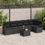 Casa si Gradina - Gradina si terasa - Mobilier exterior - Canapele si fotolii gradina - Set de canapea de gradina  7 piese cu perne bej din ratan poli - Infinity.ro