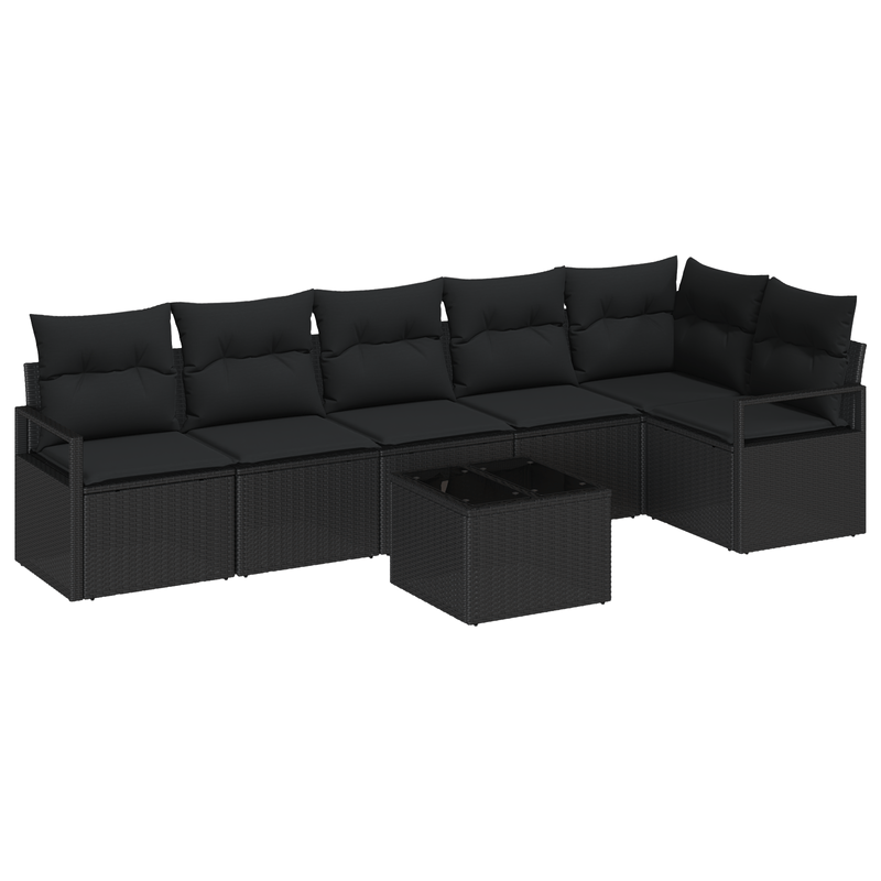 Casa si Gradina - Gradina si terasa - Mobilier exterior - Canapele si fotolii gradina - Set de canapea de gradina  7 piese cu perne bej din ratan poli - Infinity.ro