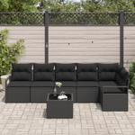 Casa si Gradina - Gradina si terasa - Mobilier exterior - Canapele si fotolii gradina - Set de canapea de gradina  7 piese cu perne bej din ratan poli - Infinity.ro
