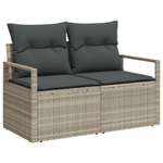 Casa si Gradina - Gradina si terasa - Mobilier exterior - Canapele si fotolii gradina - Set canapea gradina  5 piese cu perne gri deschis ratan poli - Infinity.ro