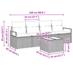 Casa si Gradina - Gradina si terasa - Mobilier exterior - Canapele si fotolii gradina - Set canapea gradina  5 piese cu perne gri deschis ratan poli - Infinity.ro