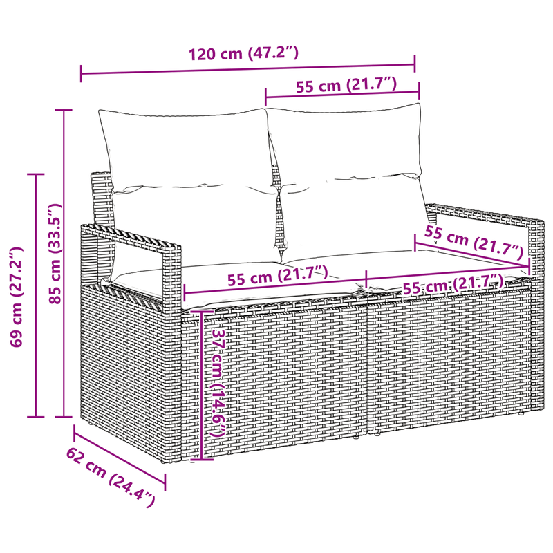 Casa si Gradina - Gradina si terasa - Mobilier exterior - Canapele si fotolii gradina - Set canapea gradina  5 piese cu perne gri deschis ratan poli - Infinity.ro
