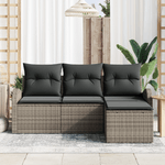 Casa si Gradina - Gradina si terasa - Mobilier exterior - Canapele si fotolii gradina - Set de canapele de gradina de 4 piese cu perne Gri Poli Ratan - Infinity.ro