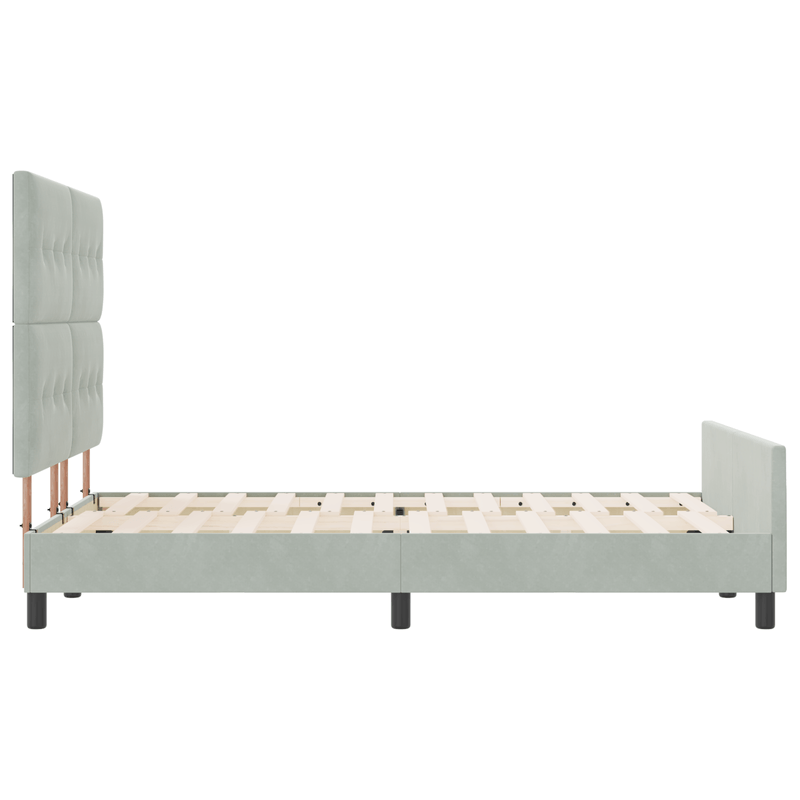 Casa si Gradina - Mobilier - Paturi si accesorii - Paturi - Cadru de pat, gri deschis, 140x190 cm, catifea - Infinity.ro