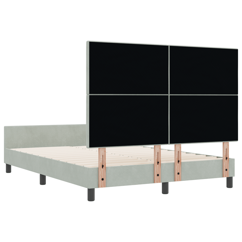 Casa si Gradina - Mobilier - Paturi si accesorii - Paturi - Cadru de pat, gri deschis, 140x190 cm, catifea - Infinity.ro