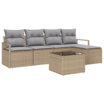 Casa si Gradina - Gradina si terasa - Mobilier exterior - Canapele si fotolii gradina - Set de Canapea Gradina cu 6 Piese si Pernite Ratan Polimeric Negru - Infinity.ro