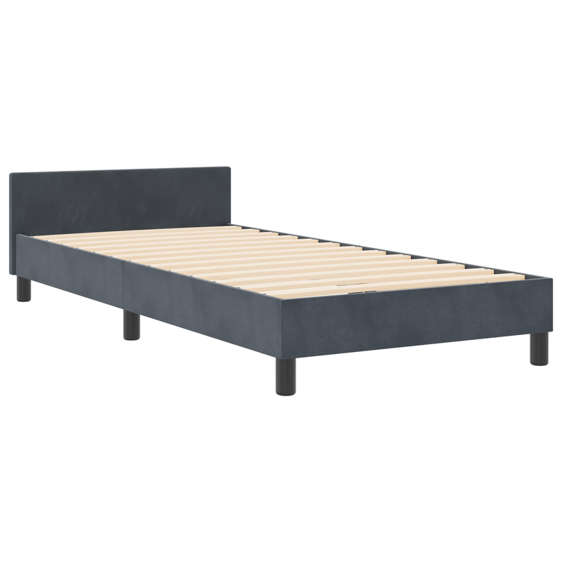 Casa si Gradina - Mobilier - Paturi si accesorii - Paturi - Cadru de pat, gri inchis, 90x190 cm, catifea - Infinity.ro