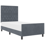 Casa si Gradina - Mobilier - Paturi si accesorii - Paturi - Cadru de pat, gri inchis, 90x190 cm, catifea - Infinity.ro