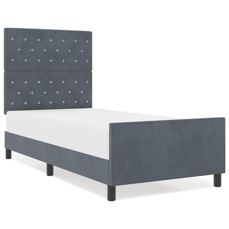 Casa si Gradina - Mobilier - Paturi si accesorii - Paturi - Cadru de pat, gri inchis, 90x190 cm, catifea - Infinity.ro
