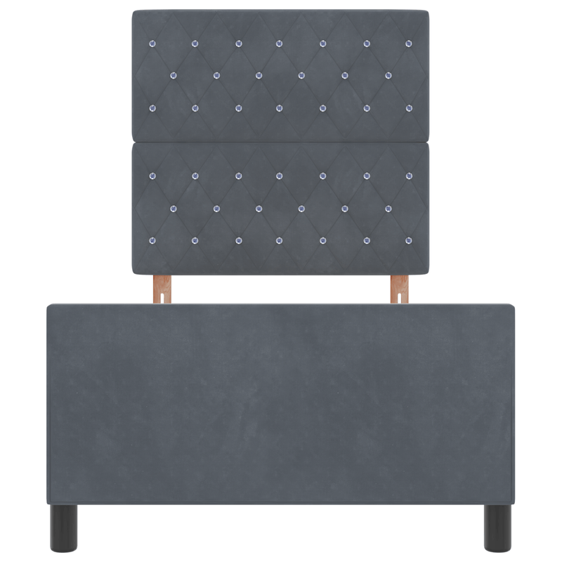 Casa si Gradina - Mobilier - Paturi si accesorii - Paturi - Cadru de pat, gri inchis, 90x190 cm, catifea - Infinity.ro