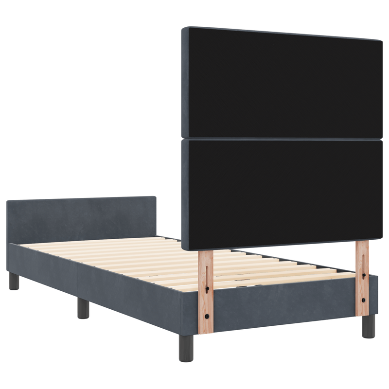 Casa si Gradina - Mobilier - Paturi si accesorii - Paturi - Cadru de pat, gri inchis, 90x190 cm, catifea - Infinity.ro