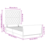 Casa si Gradina - Mobilier - Paturi si accesorii - Paturi - Cadru de pat, gri inchis, 90x190 cm, catifea - Infinity.ro