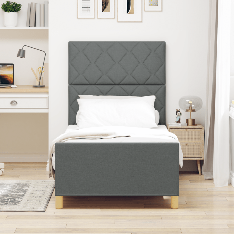 Casa si Gradina - Mobilier - Paturi si accesorii - Paturi - Cadru de pat, gri inchis, 90x200 cm, textil - Infinity.ro