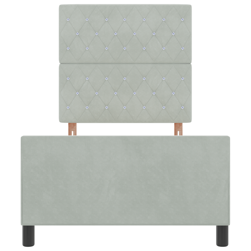 Casa si Gradina - Mobilier - Paturi si accesorii - Paturi - Cadru de pat, gri deschis, 90x200 cm, catifea - Infinity.ro