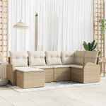 Casa si Gradina - Gradina si terasa - Mobilier exterior - Canapele si fotolii gradina - Set de 6 canapele de gradina cu perne Bej din ratan poli - Infinity.ro