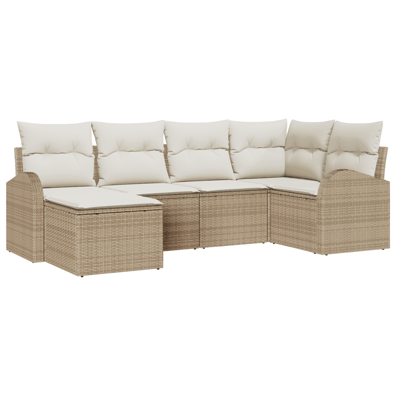Casa si Gradina - Gradina si terasa - Mobilier exterior - Canapele si fotolii gradina - Set de 6 canapele de gradina cu perne Bej din ratan poli - Infinity.ro