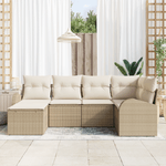 Casa si Gradina - Gradina si terasa - Mobilier exterior - Canapele si fotolii gradina - Set de 6 canapele de gradina cu perne Bej din ratan poli - Infinity.ro