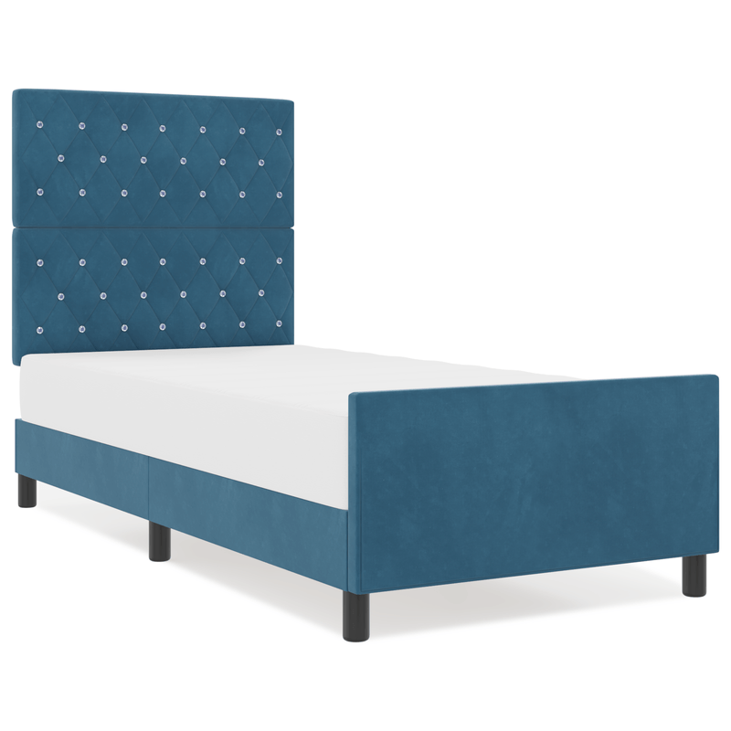 Casa si Gradina - Mobilier - Paturi si accesorii - Paturi - Cadru de pat, albastru inchis, 100x200 cm, catifea - Infinity.ro