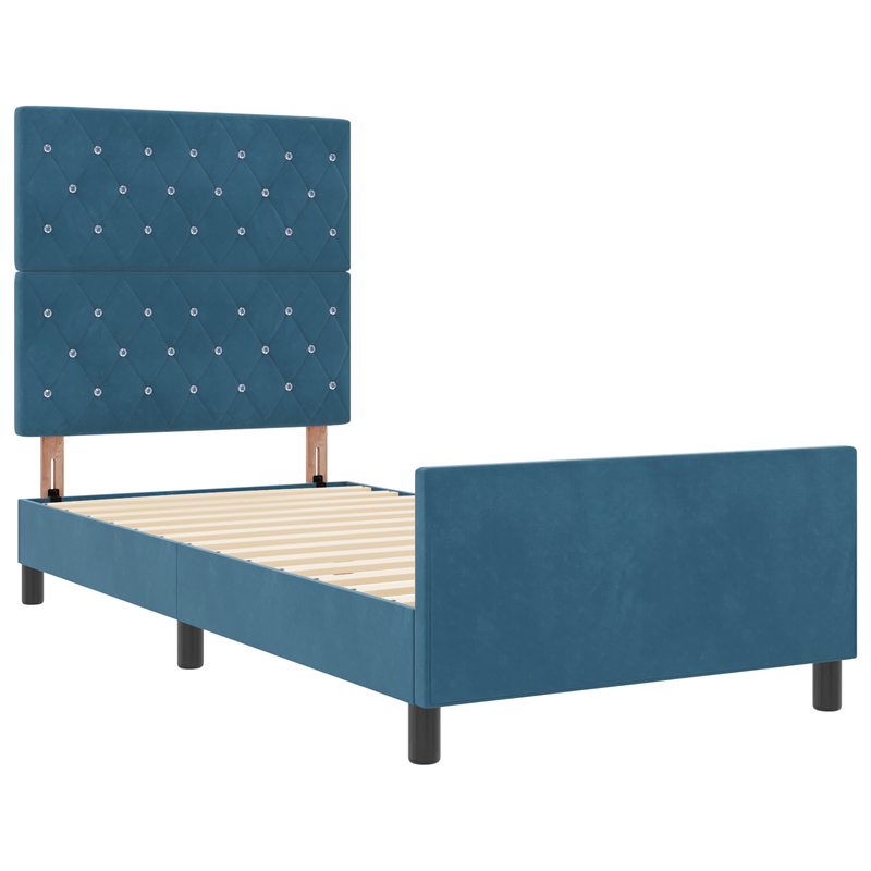 Casa si Gradina - Mobilier - Paturi si accesorii - Paturi - Cadru de pat, albastru inchis, 100x200 cm, catifea - Infinity.ro
