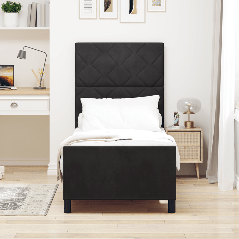 Casa si Gradina - Mobilier - Paturi si accesorii - Paturi - Cadru de pat, negru, 80x200 cm, catifea - Infinity.ro