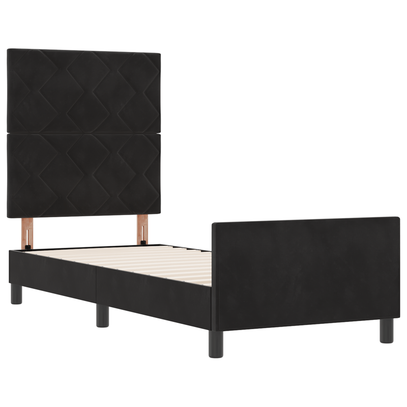 Casa si Gradina - Mobilier - Paturi si accesorii - Paturi - Cadru de pat, negru, 80x200 cm, catifea - Infinity.ro