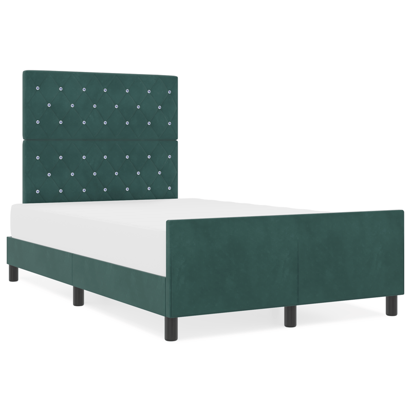 Casa si Gradina - Mobilier - Paturi si accesorii - Paturi - Cadru de pat, verde inchis, 120x190 cm, catifea - Infinity.ro