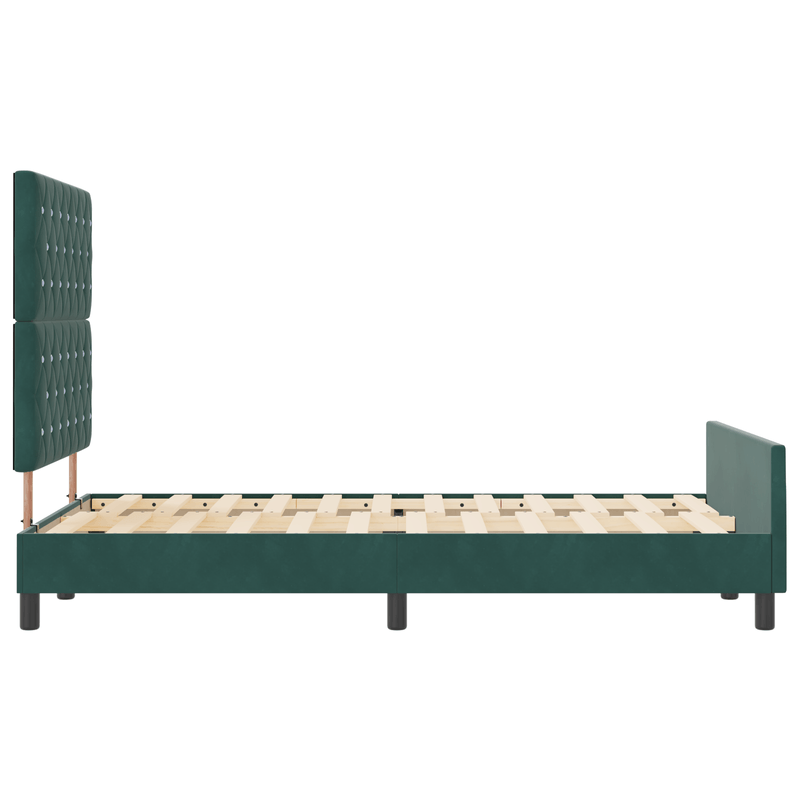 Casa si Gradina - Mobilier - Paturi si accesorii - Paturi - Cadru de pat, verde inchis, 120x190 cm, catifea - Infinity.ro