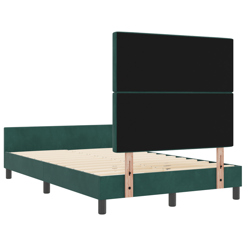 Casa si Gradina - Mobilier - Paturi si accesorii - Paturi - Cadru de pat, verde inchis, 120x190 cm, catifea - Infinity.ro