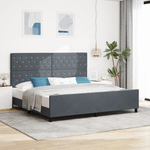 Casa si Gradina - Mobilier - Paturi si accesorii - Paturi - Cadru de pat, gri inchis, 200x200 cm, catifea - Infinity.ro