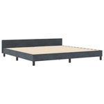 Casa si Gradina - Mobilier - Paturi si accesorii - Paturi - Cadru de pat, gri inchis, 200x200 cm, catifea - Infinity.ro