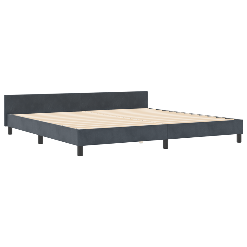 Casa si Gradina - Mobilier - Paturi si accesorii - Paturi - Cadru de pat, gri inchis, 200x200 cm, catifea - Infinity.ro