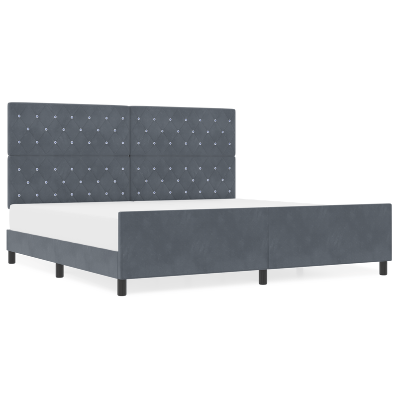 Casa si Gradina - Mobilier - Paturi si accesorii - Paturi - Cadru de pat, gri inchis, 200x200 cm, catifea - Infinity.ro