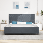 Casa si Gradina - Mobilier - Paturi si accesorii - Paturi - Cadru de pat, gri inchis, 200x200 cm, catifea - Infinity.ro