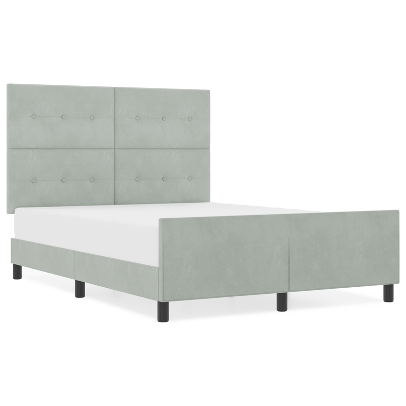 Casa si Gradina - Mobilier - Paturi si accesorii - Paturi - Cadru de pat, gri deschis, 140x200 cm, catifea - Infinity.ro