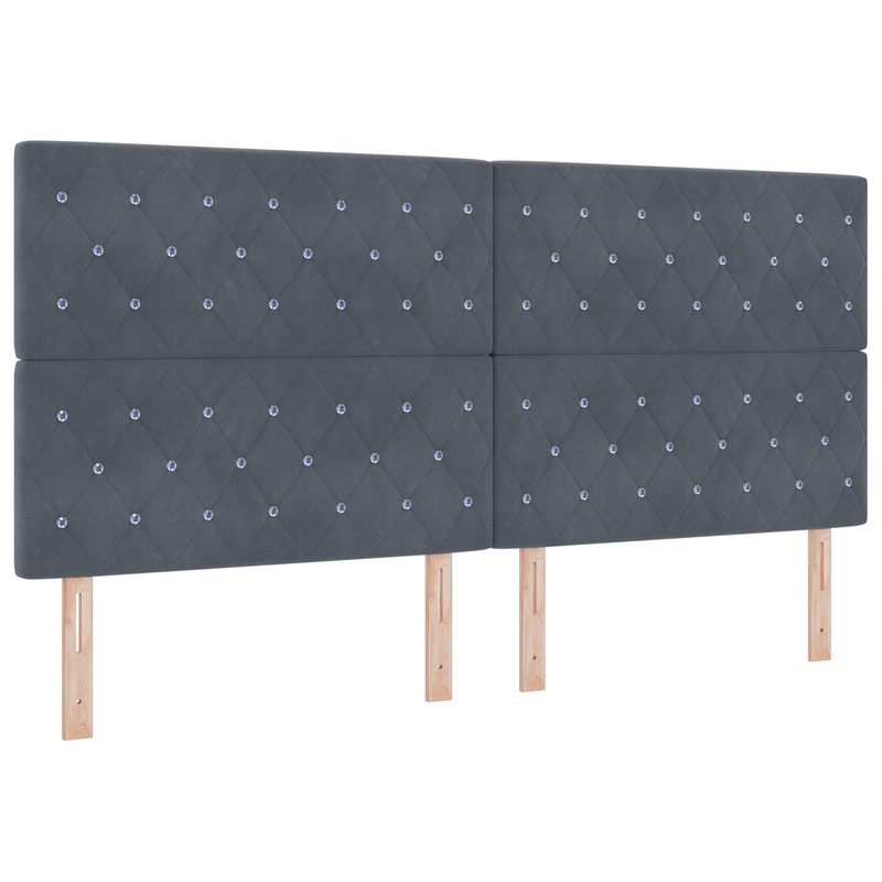Casa si Gradina - Mobilier - Paturi si accesorii - Paturi - Cadru de pat, gri inchis, 200x200 cm, catifea - Infinity.ro