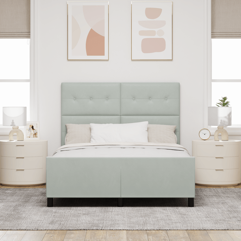 Casa si Gradina - Mobilier - Paturi si accesorii - Paturi - Cadru de pat, gri deschis, 140x200 cm, catifea - Infinity.ro